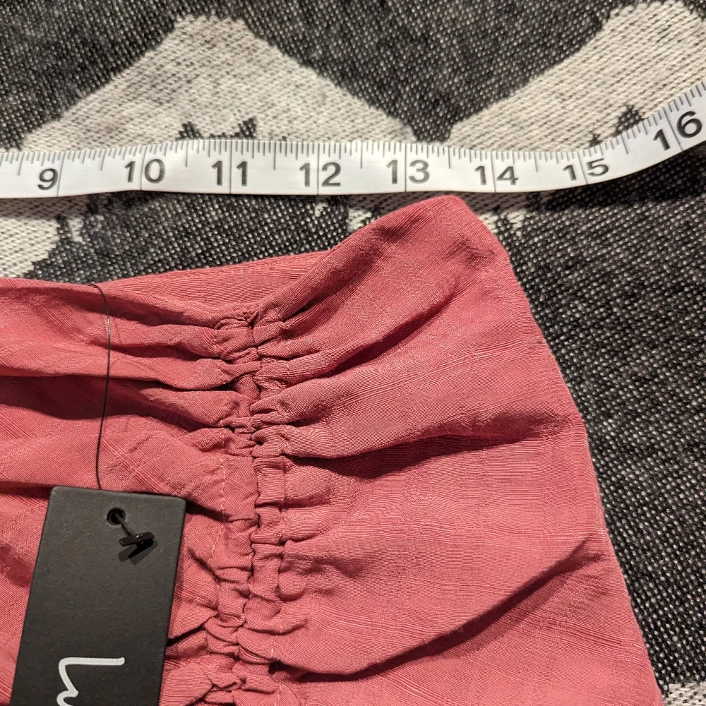 LULU'S Details‎ Pink Drawstring Ruched Mini Skirt Small